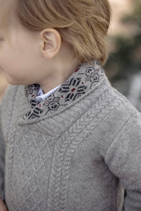 Sweater - Grey Shawl collar - Image principale