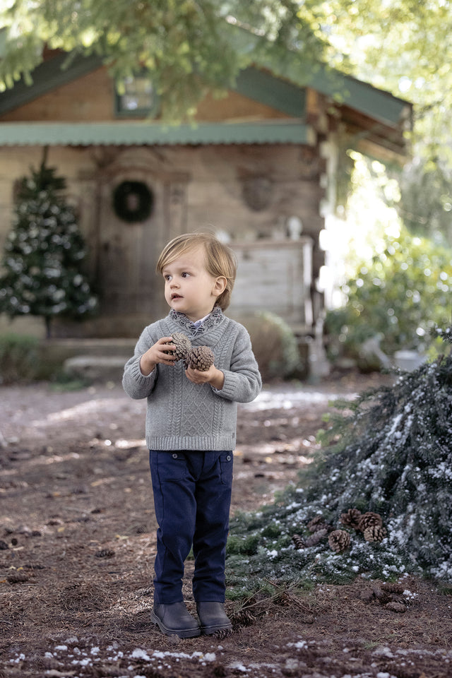 Maglia - Grigio Colletto a scialle - Image principale