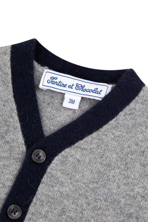 Cardigan - Grey 100% Cashmere - Image principale