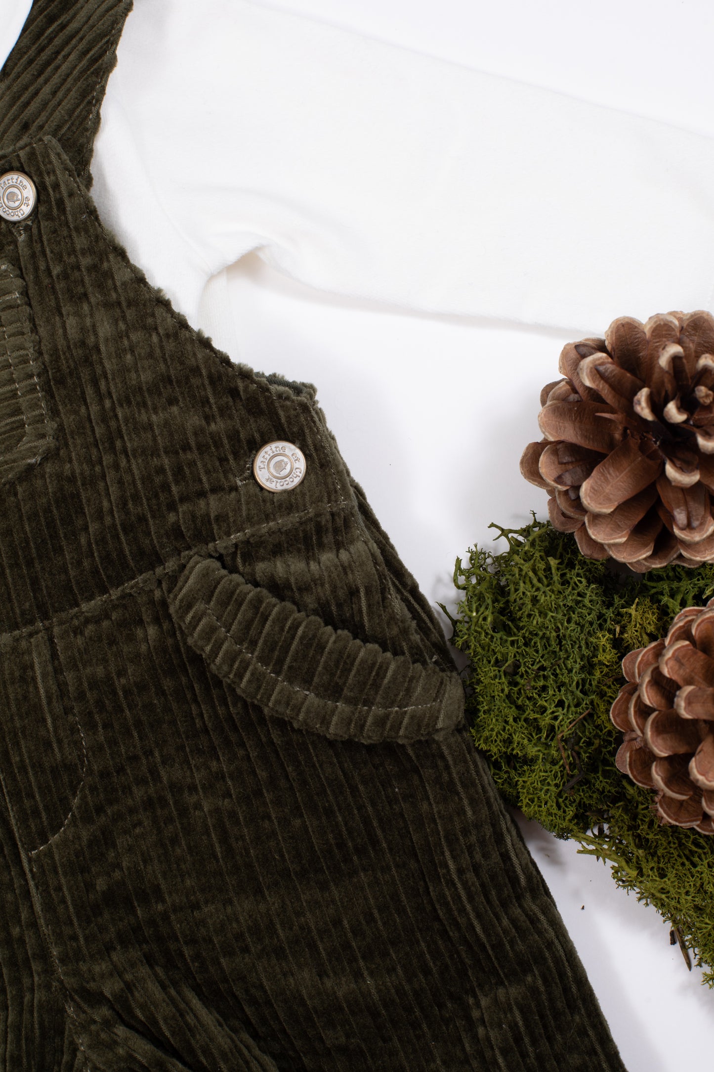 Salopette - Velours côtelé kaki