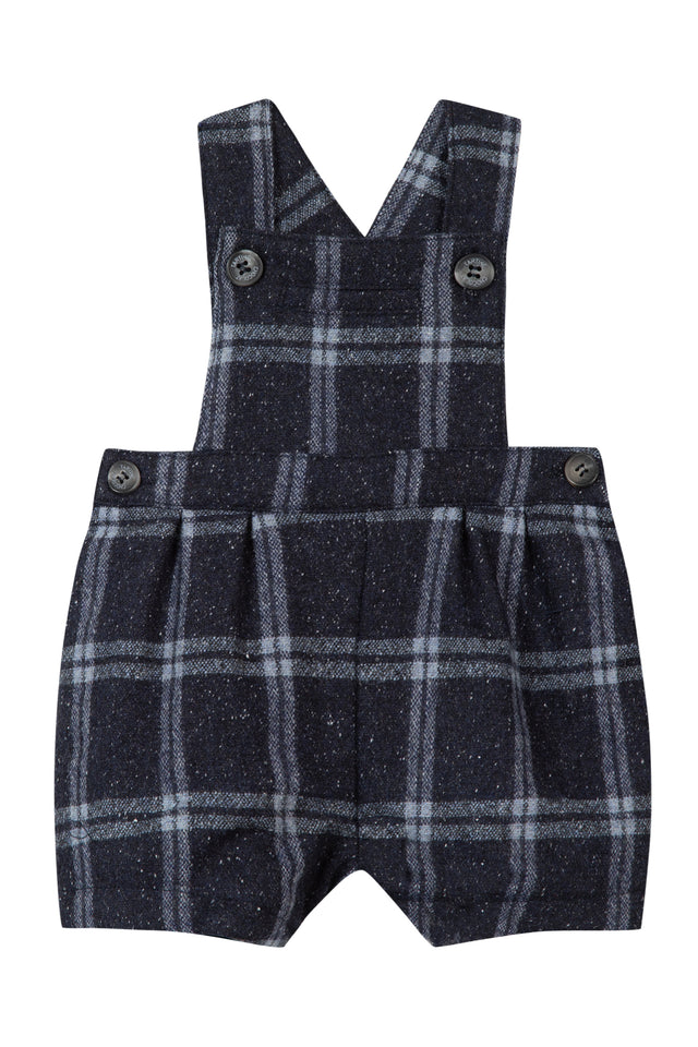 Salopette - Corta blu navy scacchi - Image principale