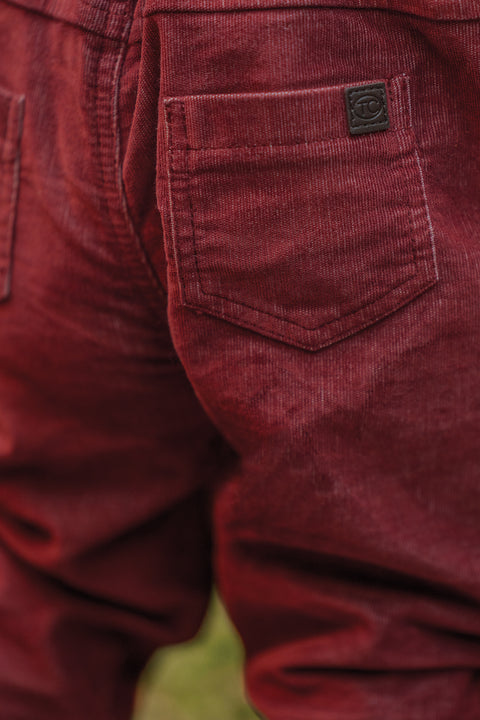 Pantalon - Bordeaux velours côtelé - Image principale