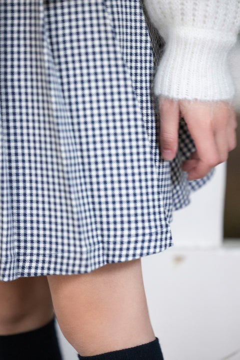 Skirt - Navy Two-tone gingham - Image principale