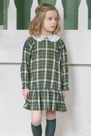 Kaki -jurk Ruiten Halsband Openwork