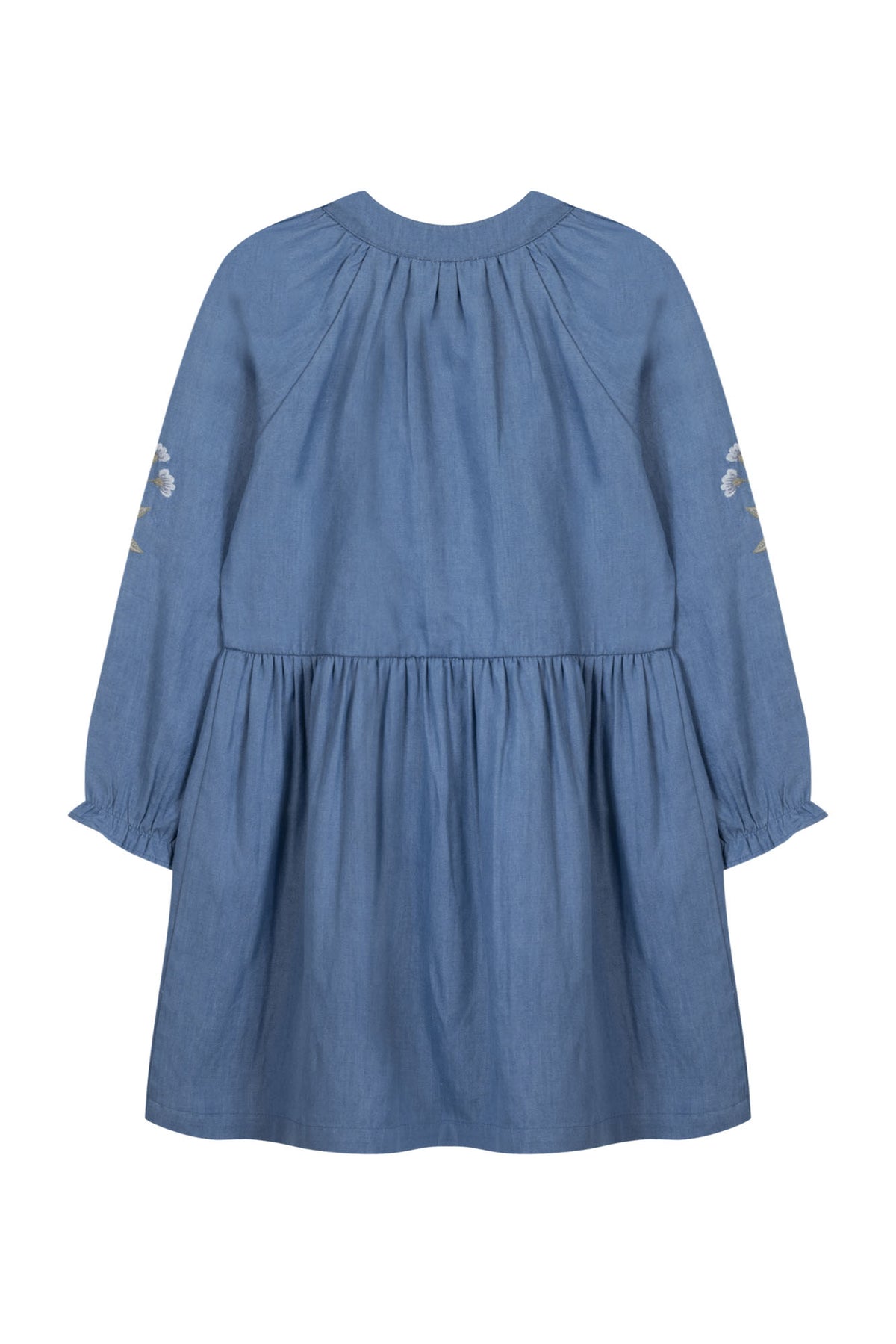 Vestito - Blu ricamo floreale