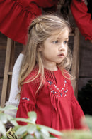 Vestito - Rosso flanella Ricamatoth