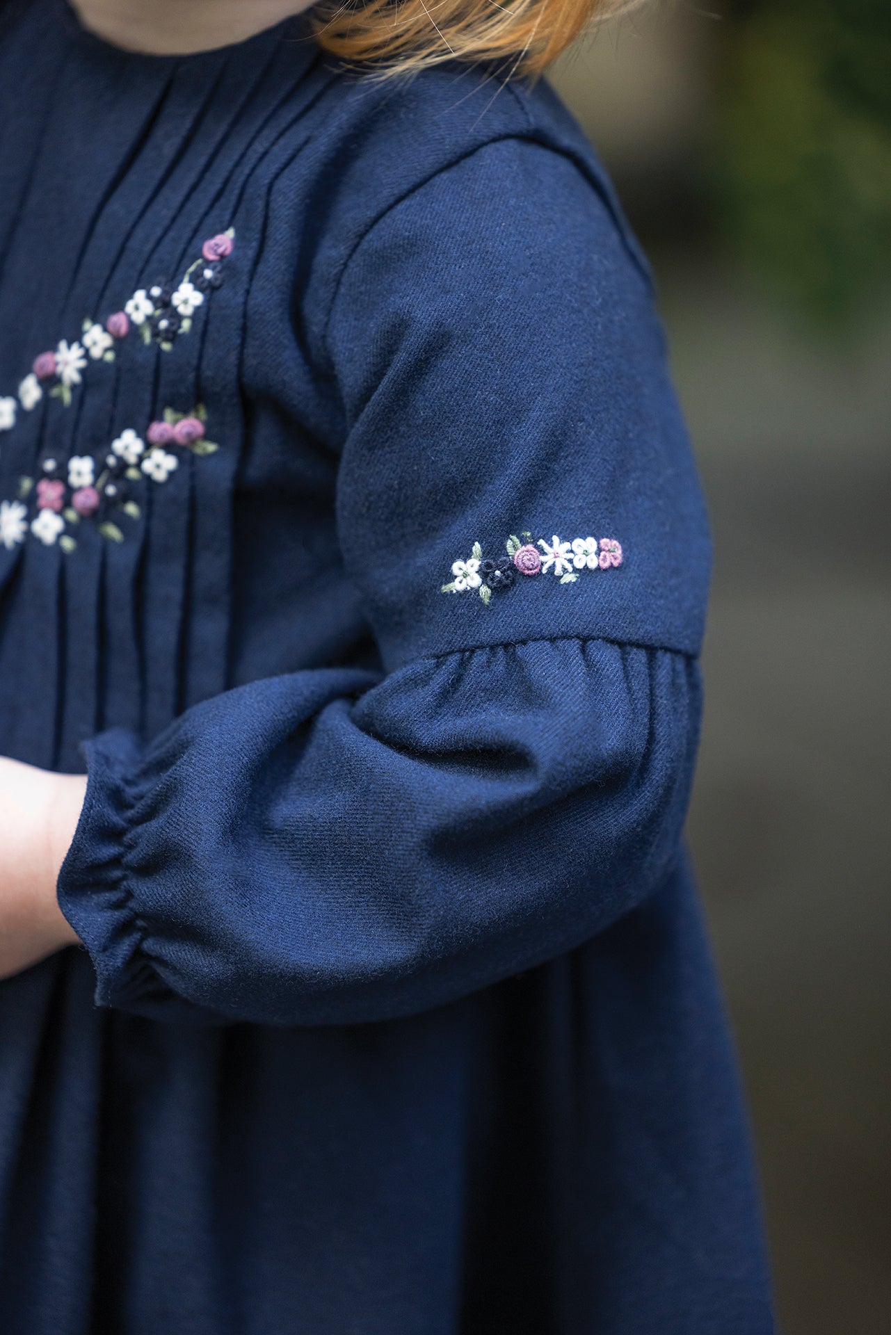 Jurk - Navy Geborduurdd