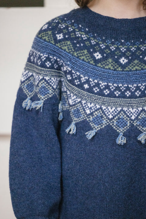 Kleid - Marineblau jacquard - Image principale