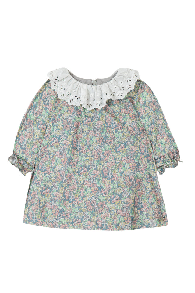 Robe - Col ajouré tissu liberty - Image principale