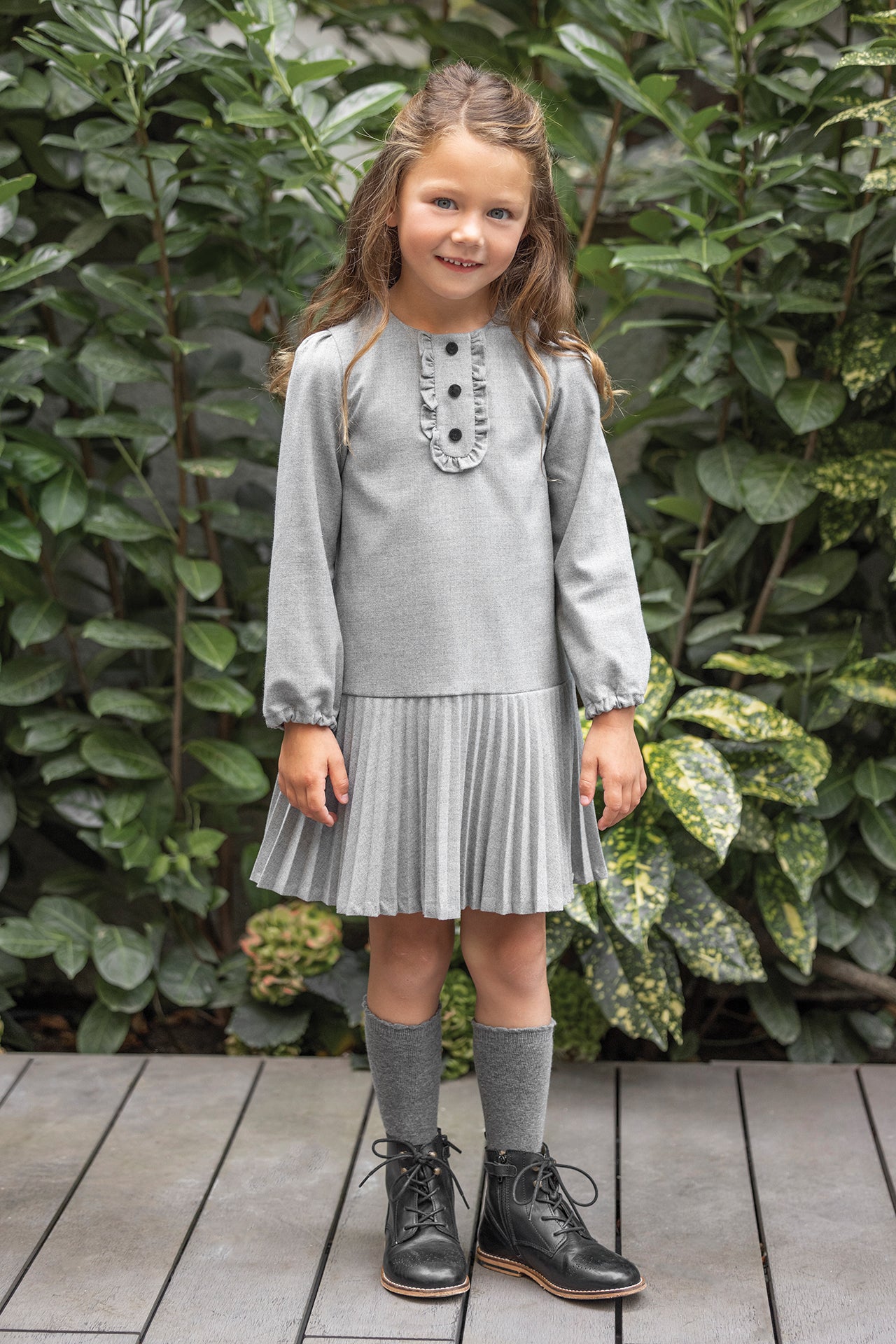 Jurk - Grijs geplooid