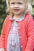 Cardigan - Corallo maglia traforata