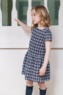 Dress - Navy puppytooth