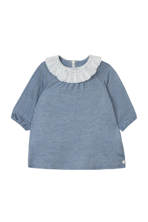 Dress - Blue ruffled collar - Image principale