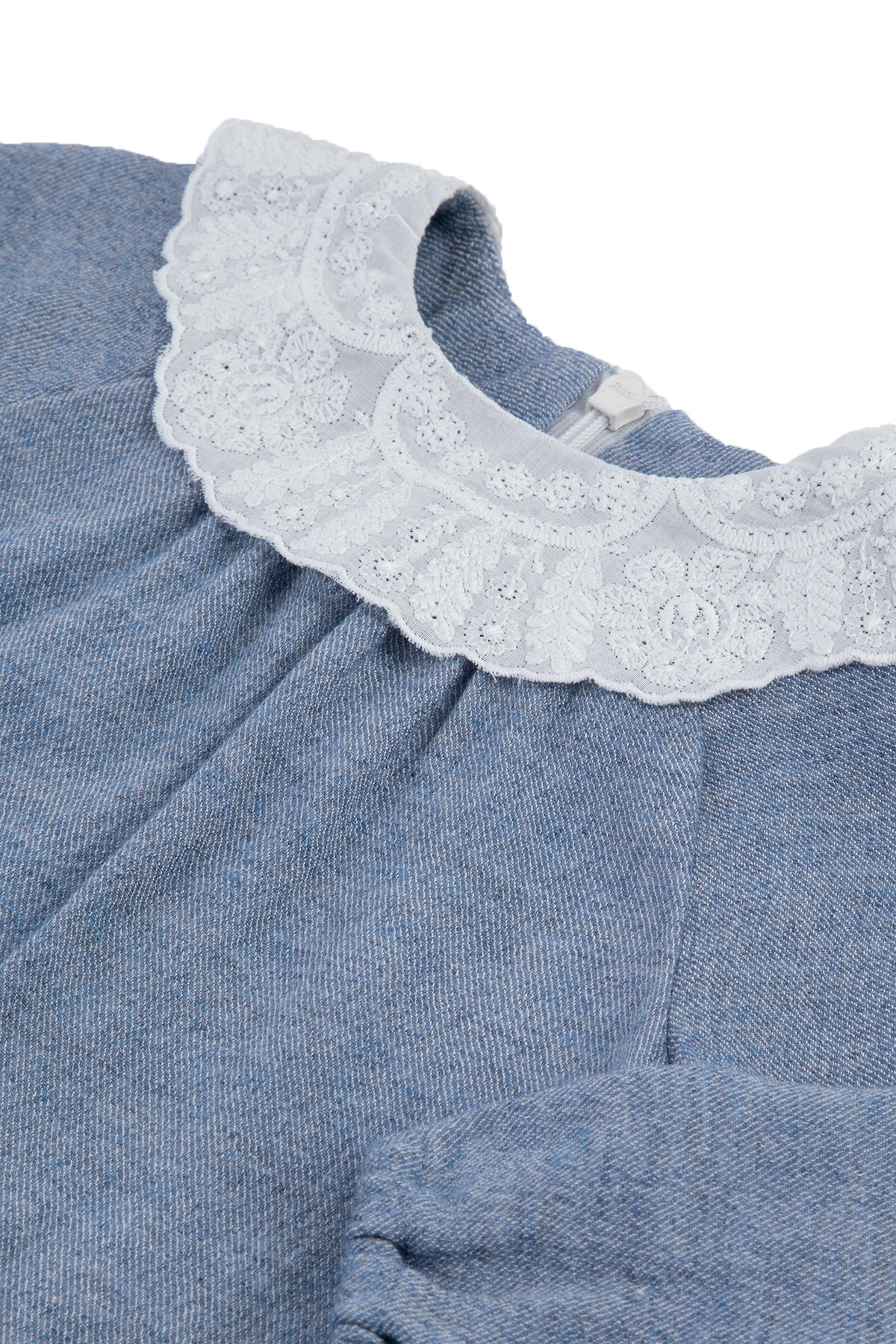 Robe - Bleu col volanté
