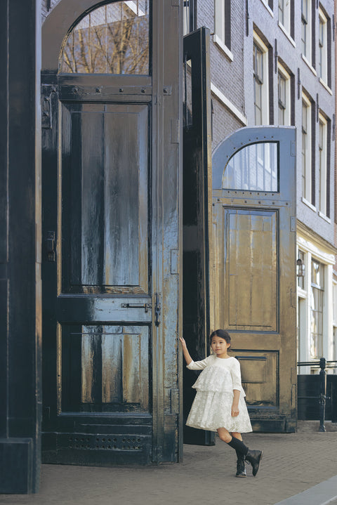 Robe - Ecru tulle fleuri - Image principale