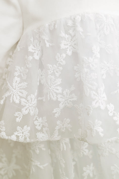 Robe - Ecru tulle fleuri - Image principale