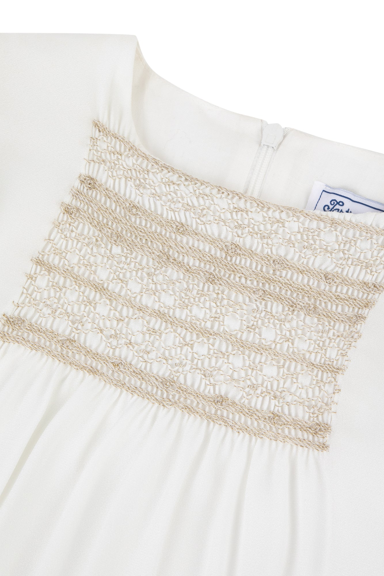 Kleid - Ecru Kittel Gestickt