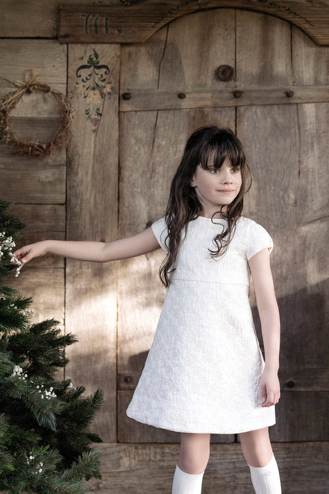 Robe - Ecru taffetas pailleté - Image principale