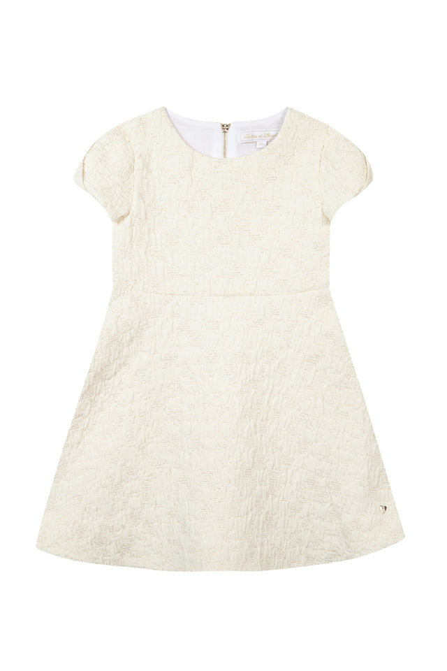 Robe - Ecru taffetas pailleté - Image principale