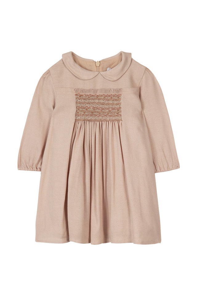 Kleid - Rosa Smock Peter-Pan-Kragen - Image principale