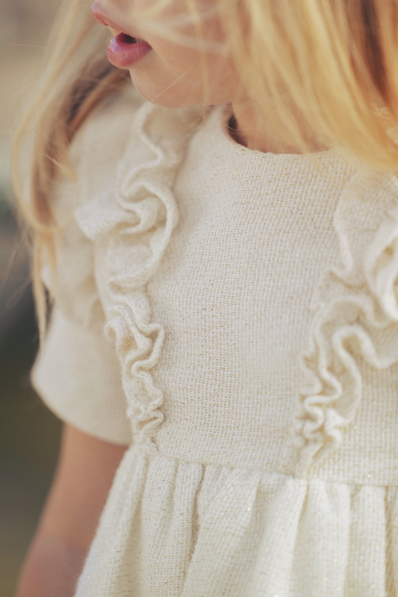 Robe - Ecru fil doré