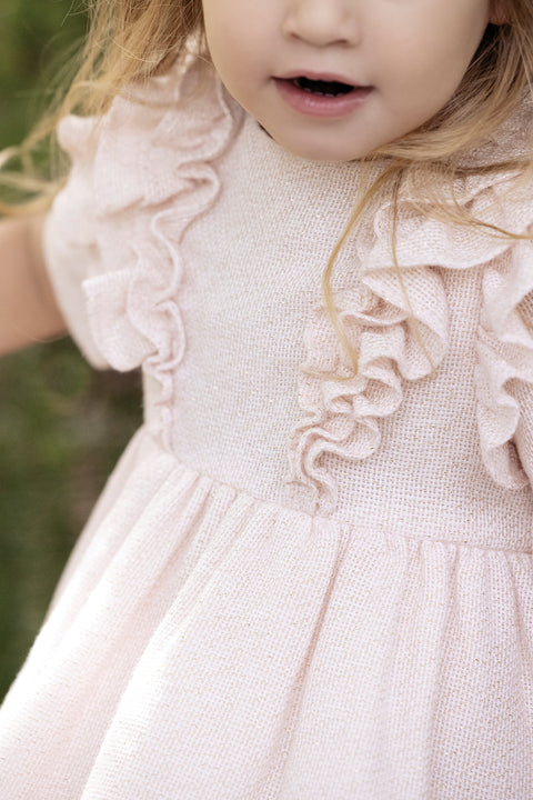 Dress - Pink ruffled golden thread - Image principale
