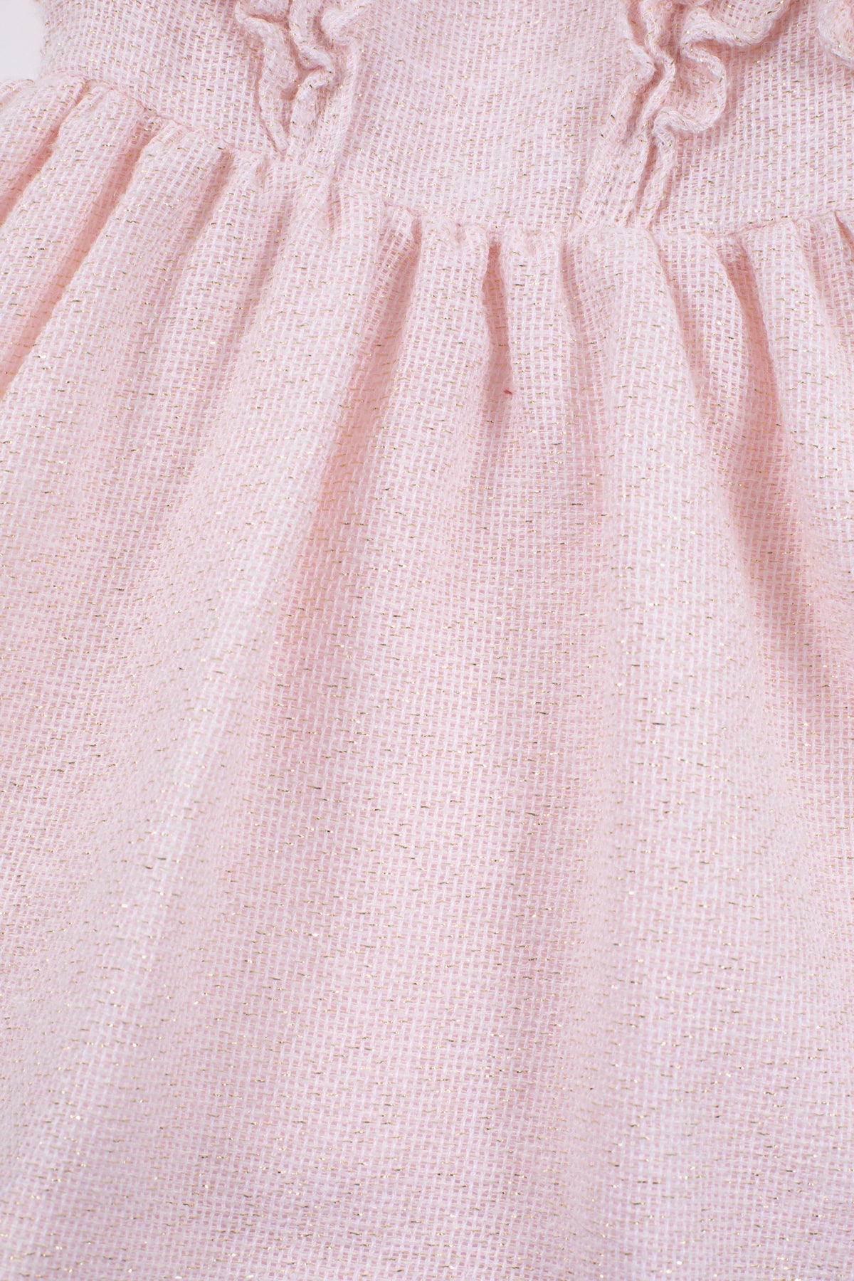 Vestito - Rosa filo oro con volant