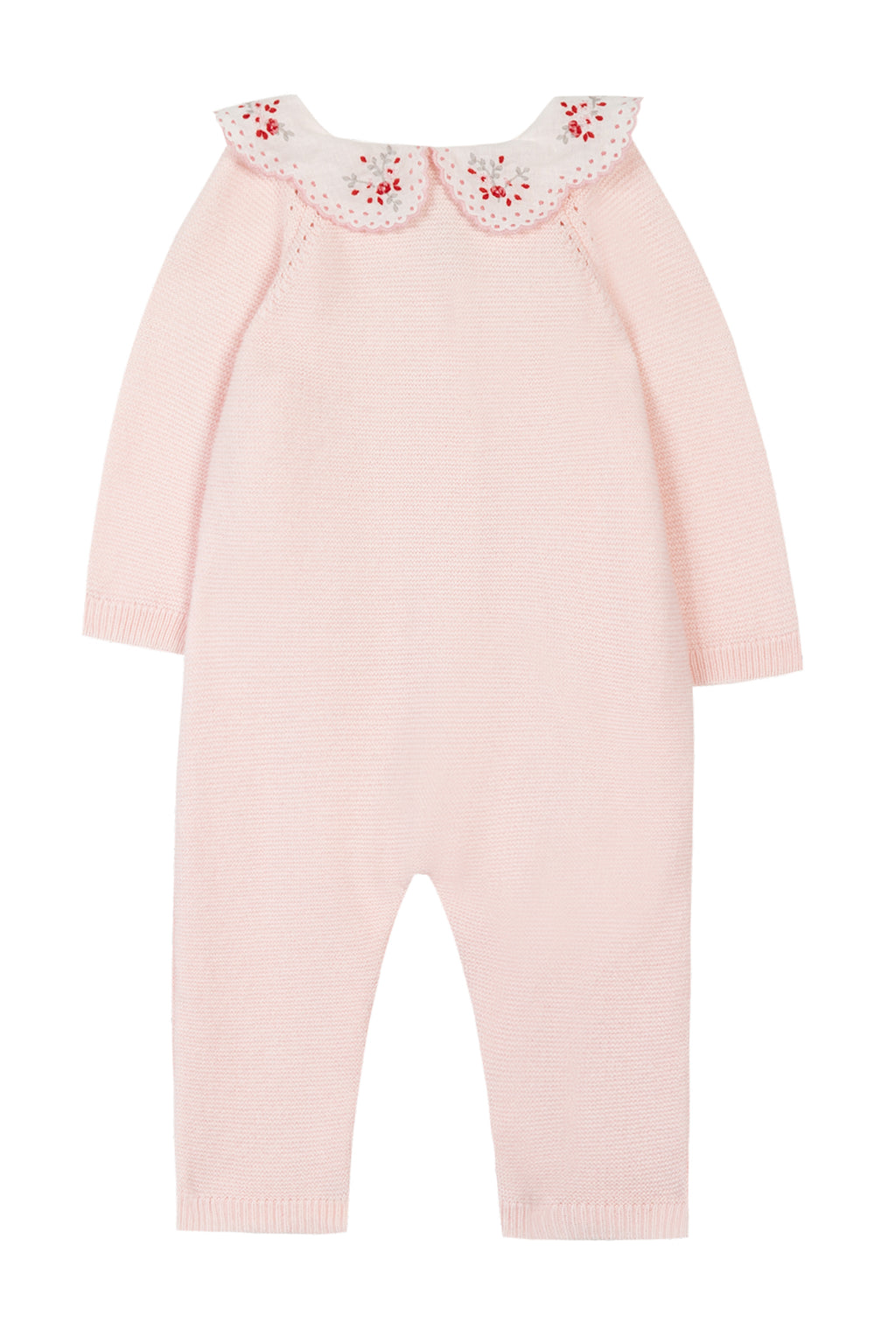 Jumpsuit long - Pale pink Collar Embroidered