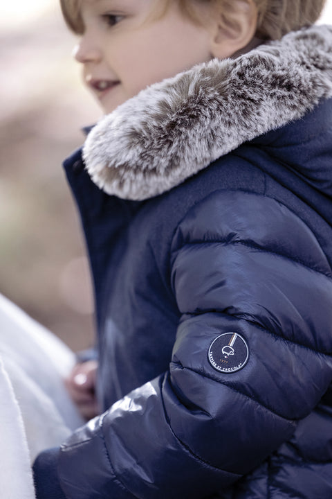 Piumino - Bimateriale Blu navy - Image principale