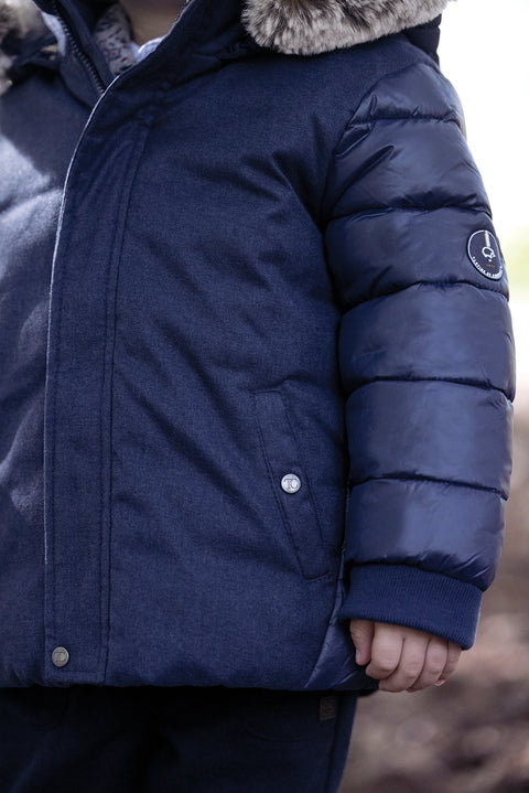 Piumino - Bimateriale Blu navy - Image principale