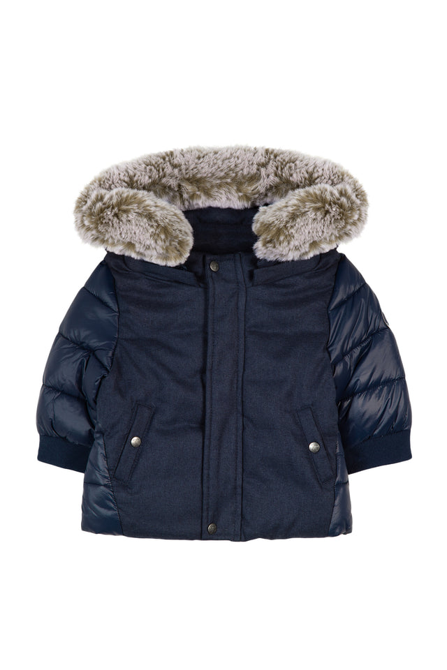 Piumino - Bi-materiale blu navy - Image principale
