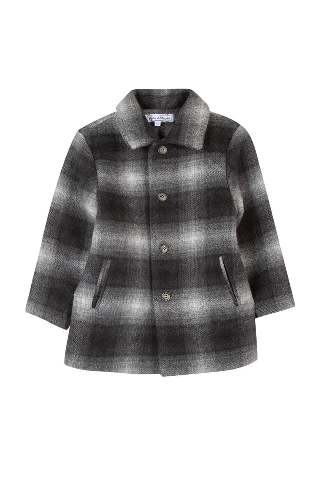 Cappotto - Scacchi antracite lana - Image principale