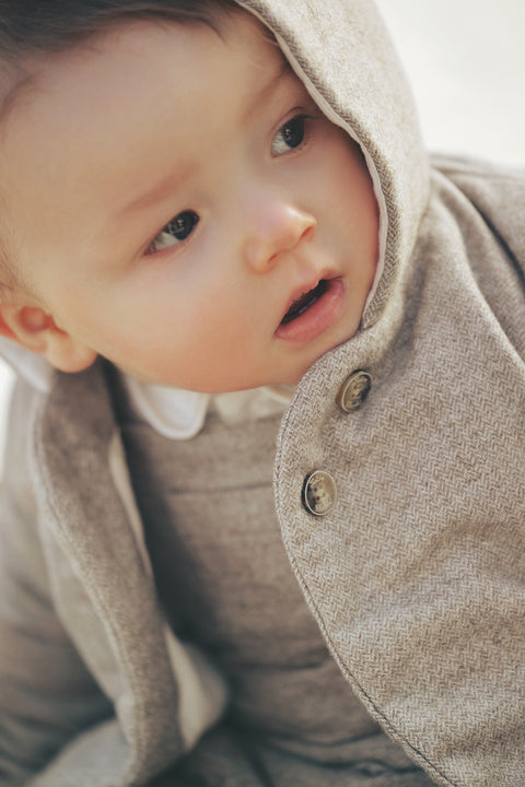 Manteau - Beige coton capuche - Image principale