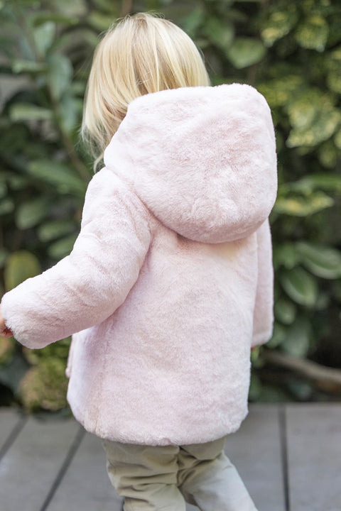 Manteau - Rose pâle Imitation fourrure - Image principale