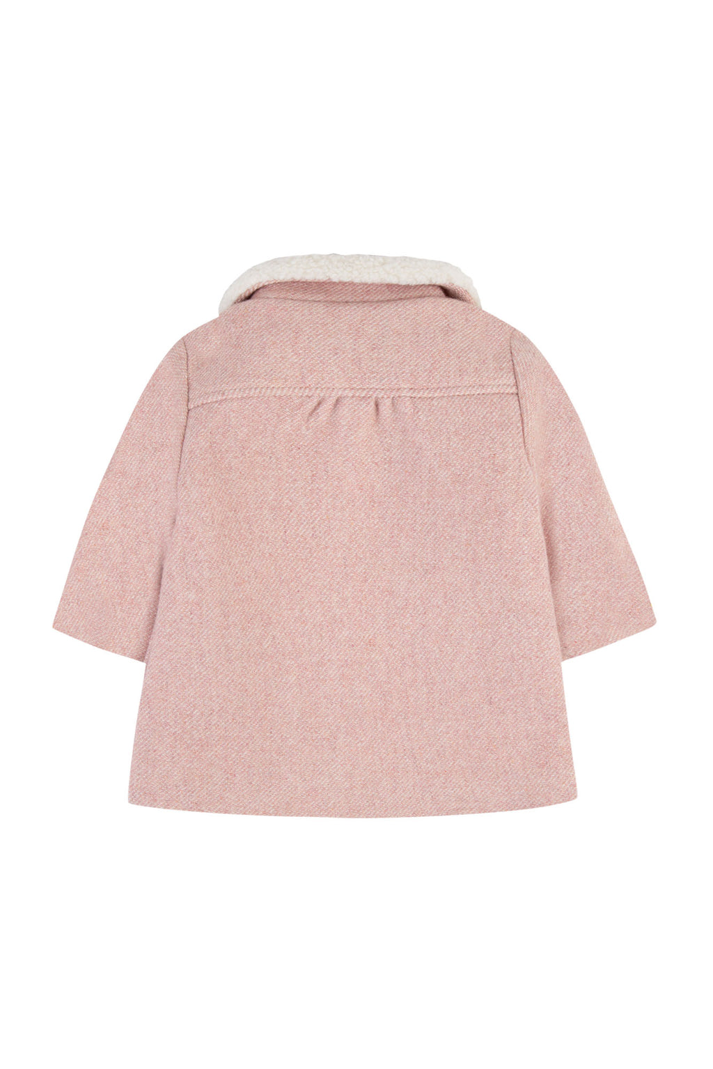 Coat - Old Pink Wool Collar Imitation fur