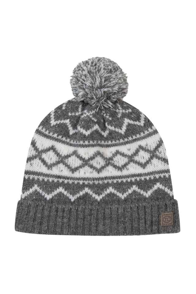 Beanie - Grey jacquard wool - Image principale