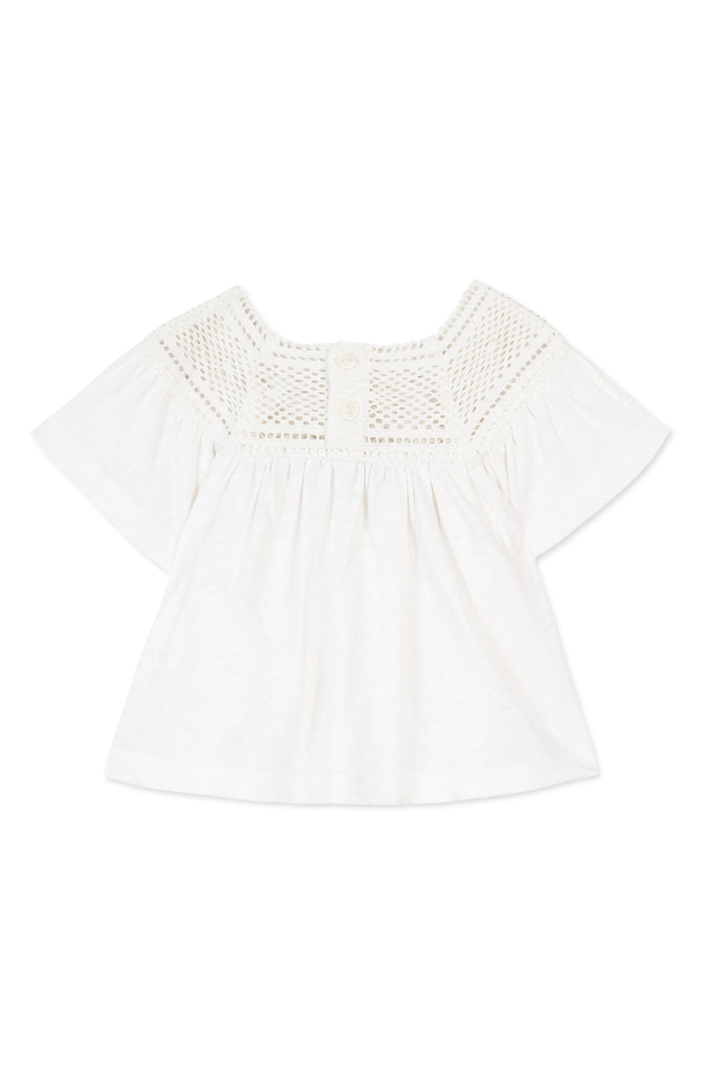 T-shirt - Blanc crochet coton