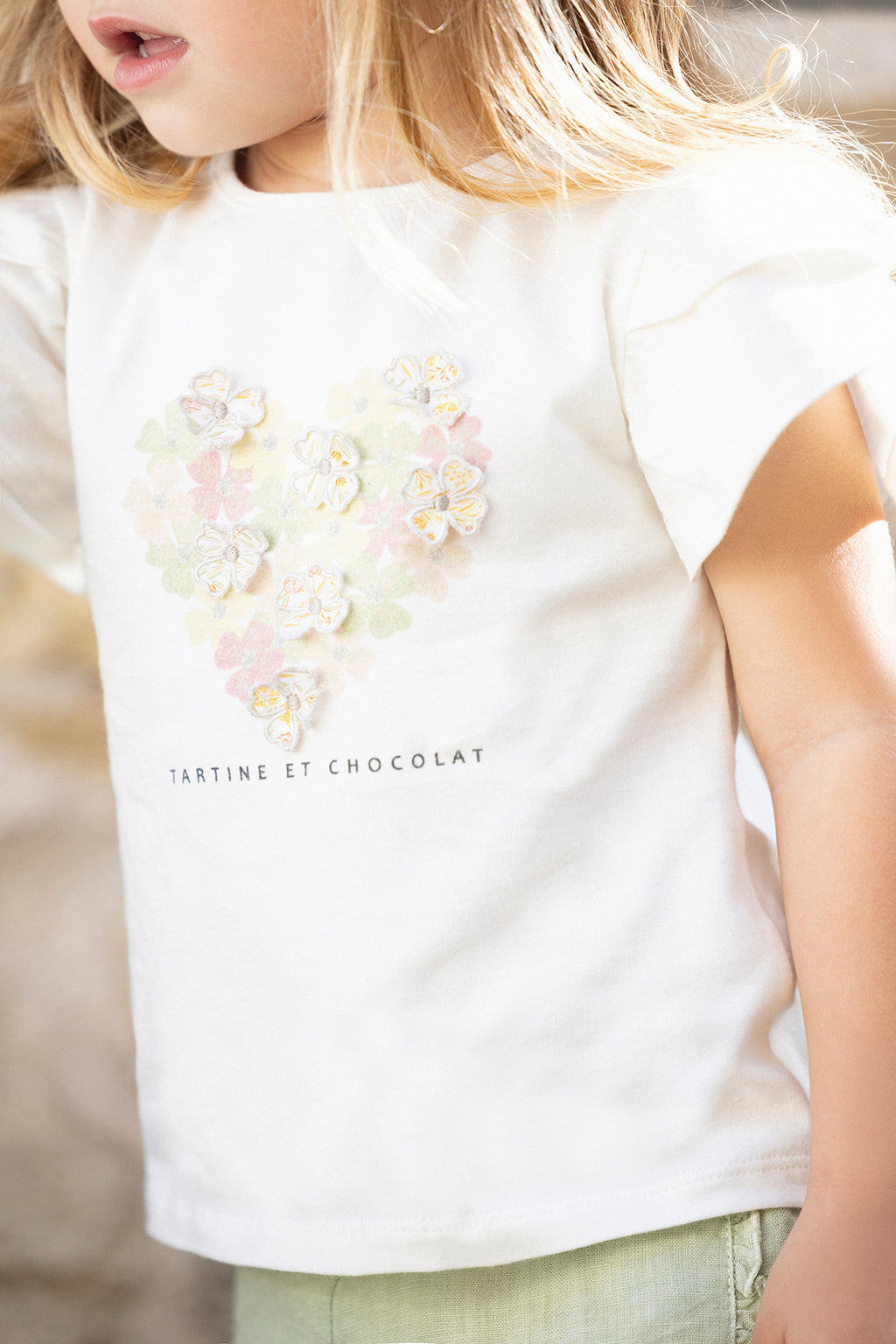 T-shirt - Ecru Heart fabric Liberty
