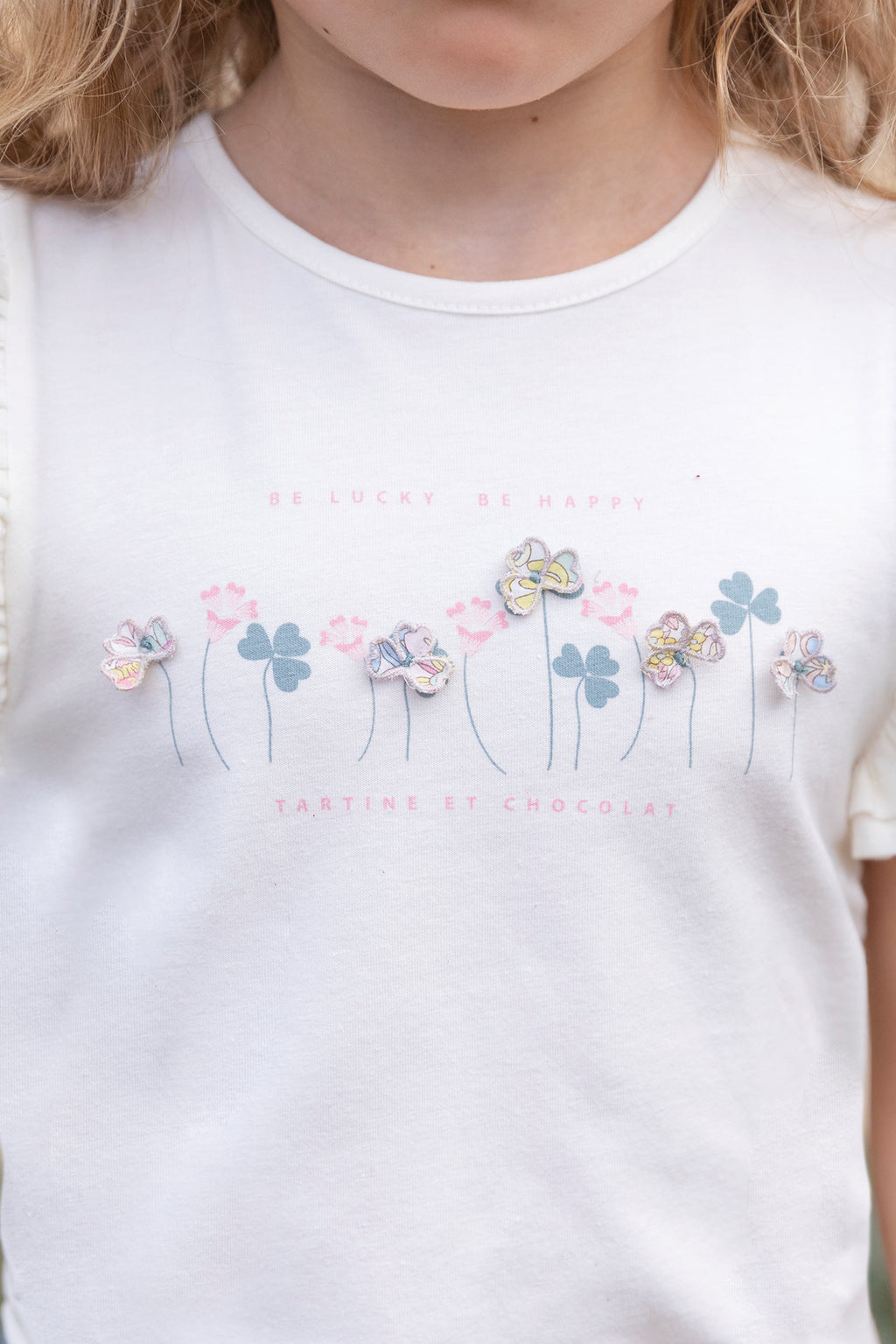 T -Shirt - Ecru Illustration Blumen