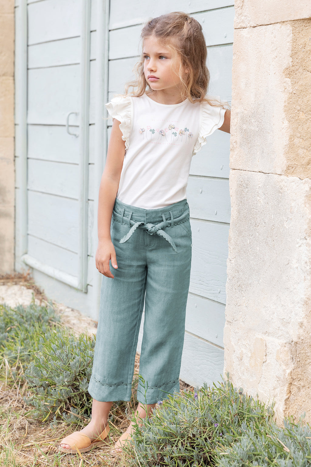 Trousers - Green Bow Linen