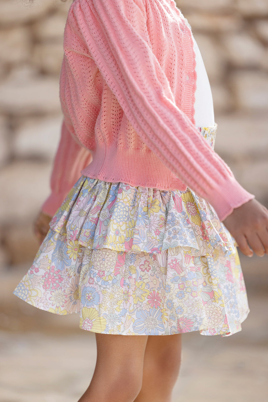Skirt - Pale pink fabric Liberty