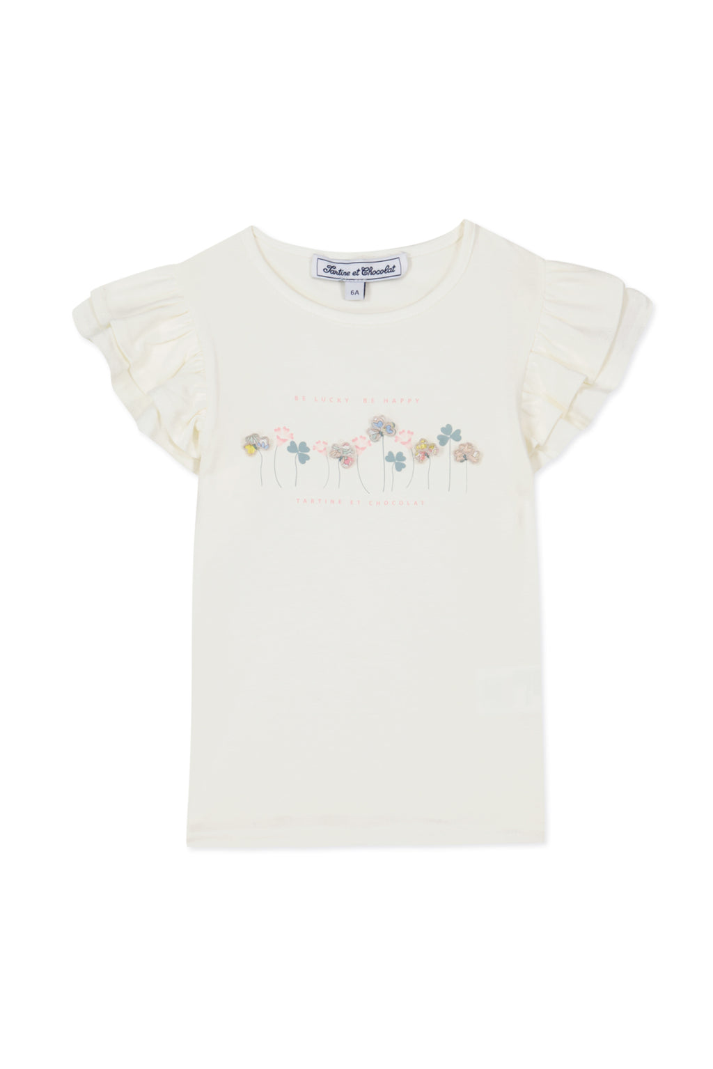 T-shirt - Ecru Illustration flowers