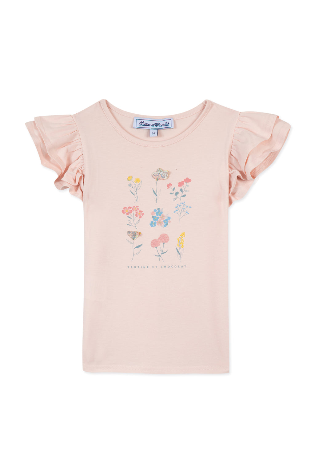 T-shirt - Pale pink Illustration flowers