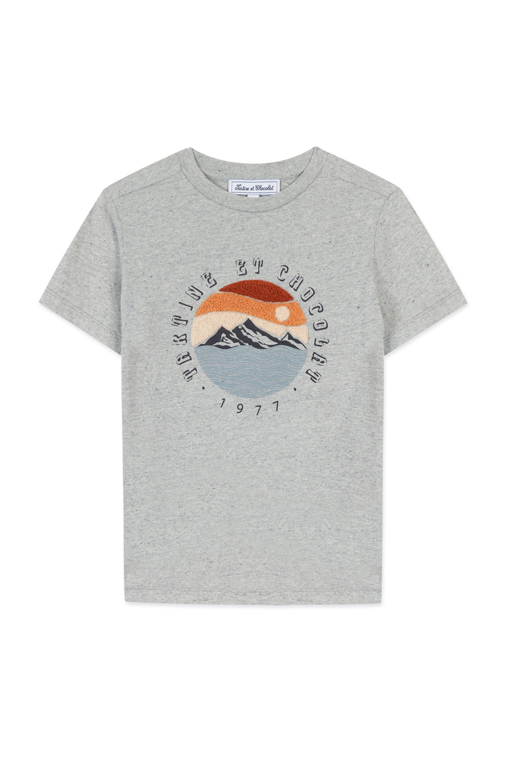 T-shirt - Grijs Tekening zonsondergang