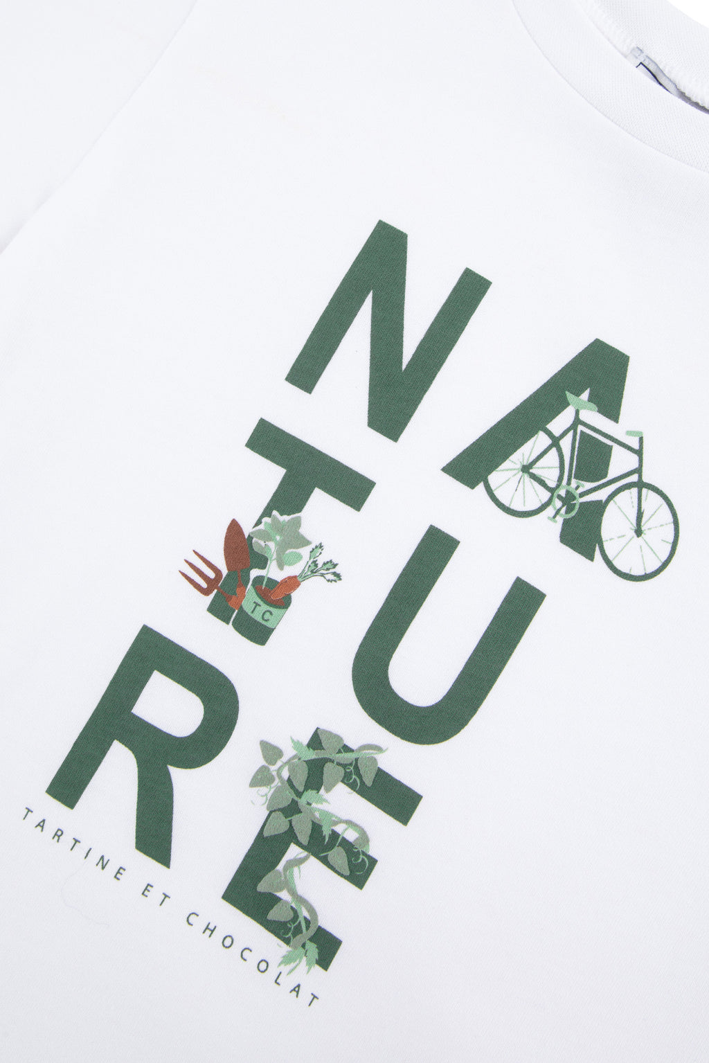 T-shirt - Vert d'eau lettrage nature