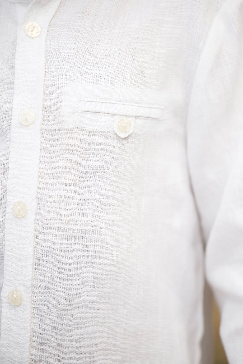Camisa - Blanco Lino Cuello mao
