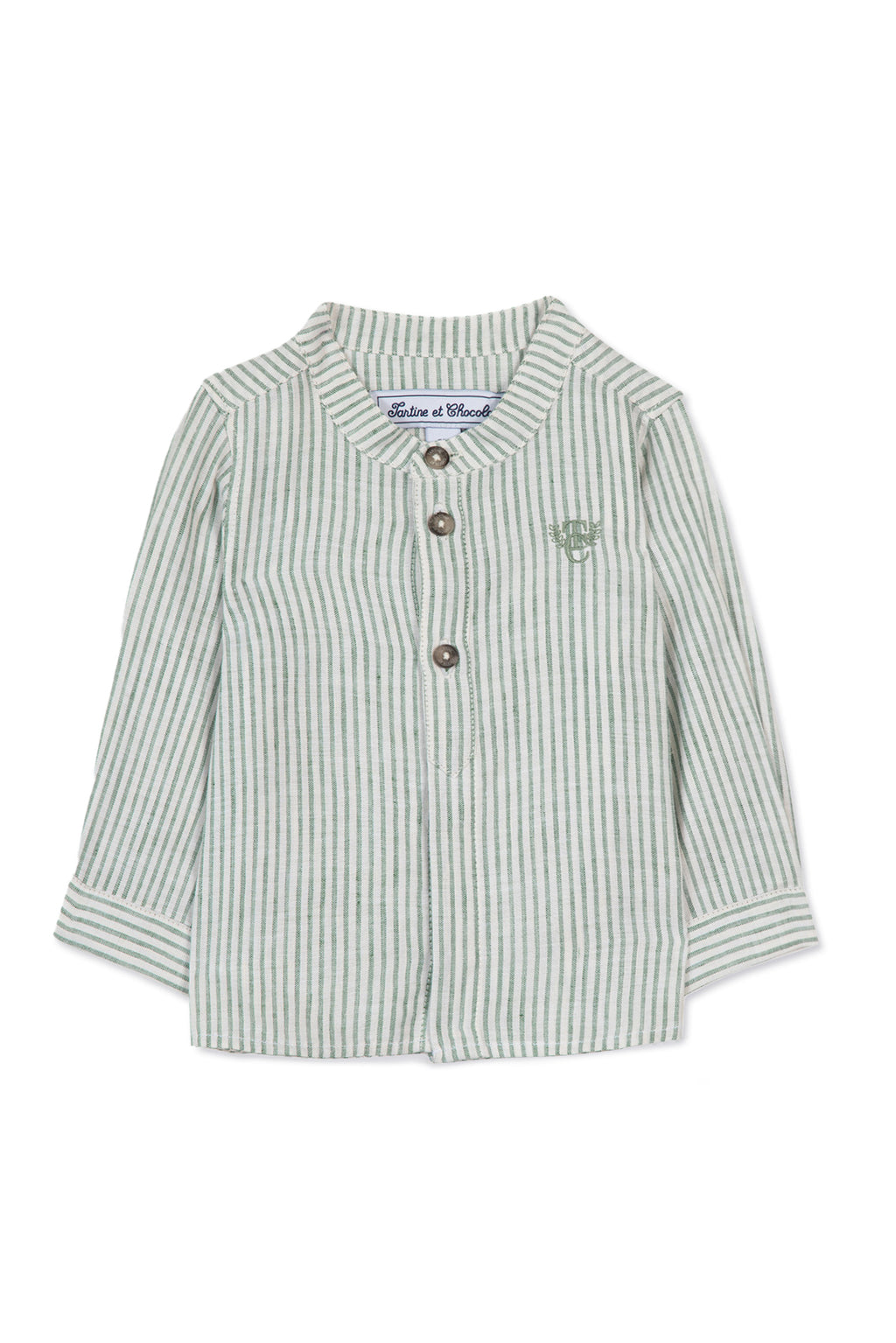 Camisa - Verde Lino Rayas