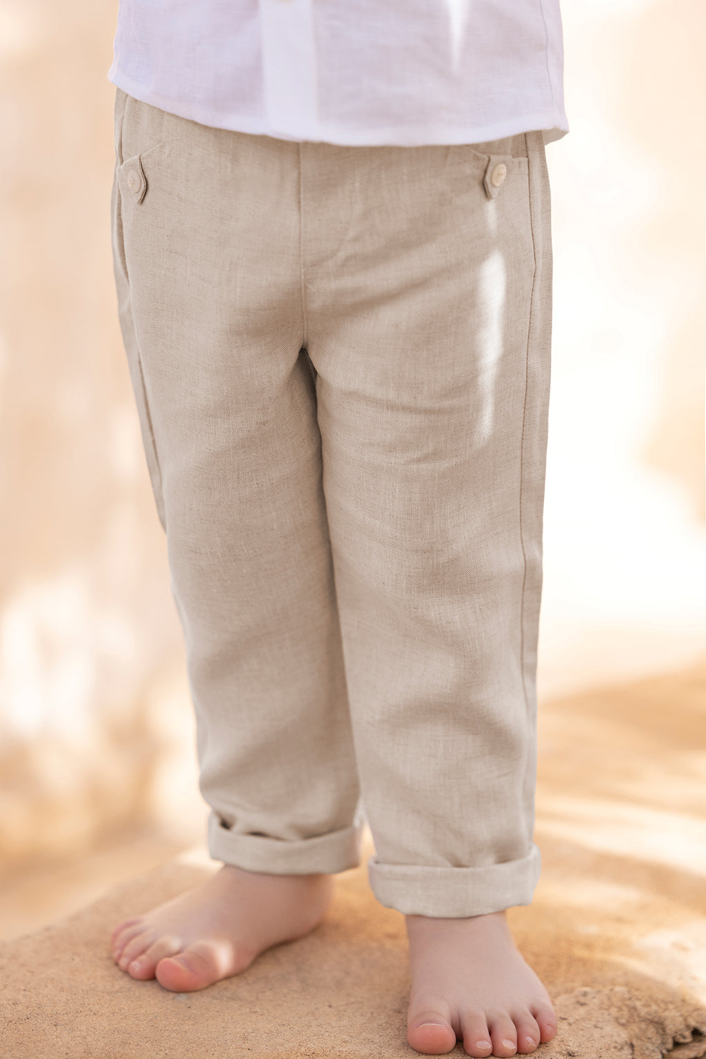 Trousers - Beige Linen