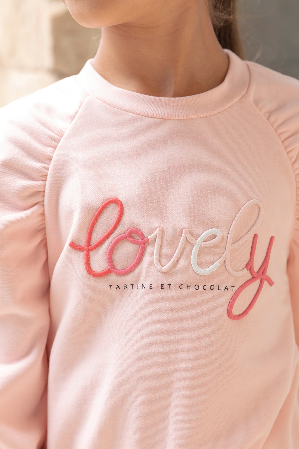 Sweatshirt - Pale pink illustrion Lovely