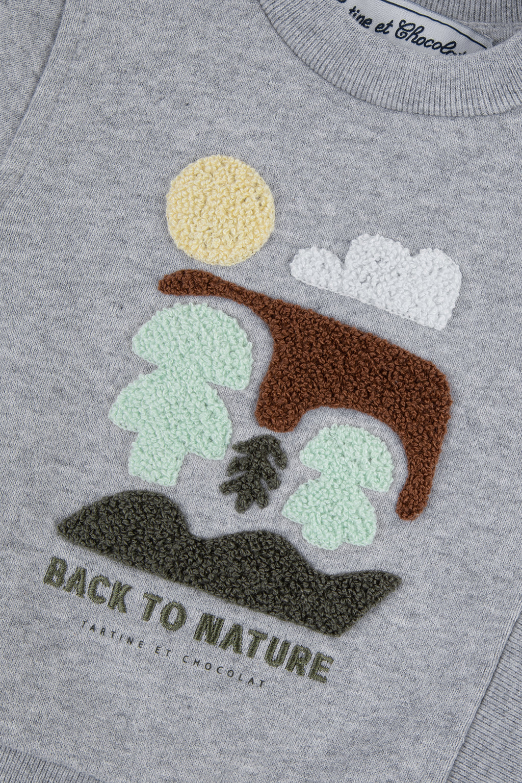 Sweatshirt - Lichtgrijs Tekening natuur